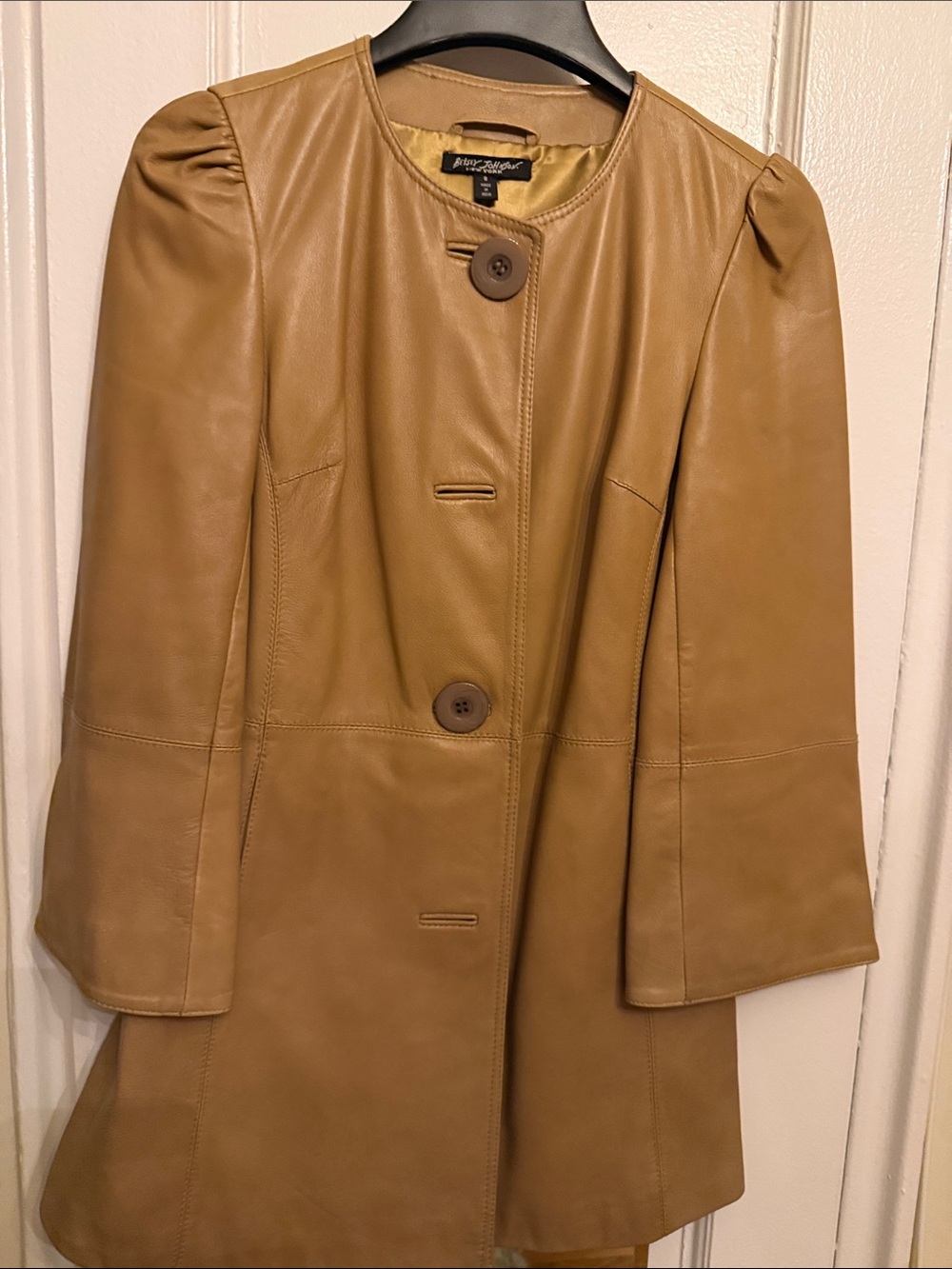 Betsey Johnson Women's Leather Coat Brown Size 8
